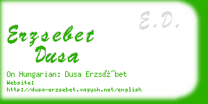 erzsebet dusa business card